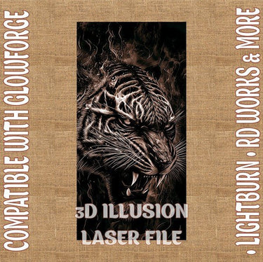Tiger 3d illusion & laser - ready file - 3DWave.us